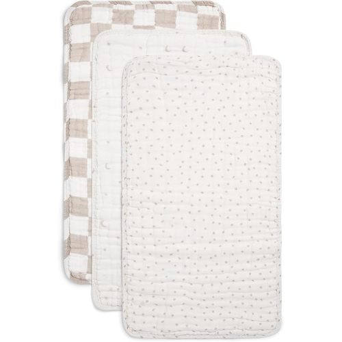 Nana Baby Burp Cloths | 100% Organic Muslin Cotton | Set of 3 (Ivory/Oatmeal)