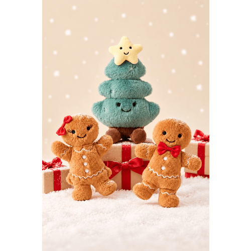 Mini Cuddle Plush Friends™ Set | Gingerbread & Christmas Tree