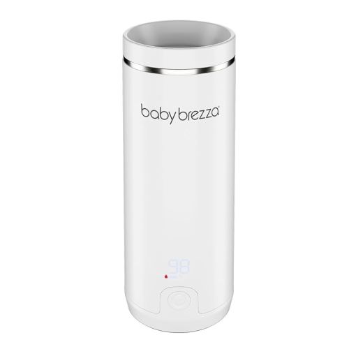 Baby Brezza Superfast Portable Baby Bottle Warmer – 67% Faster - Travel Breastmilk Warmer and Formula Warmer - Safe, Even Heating - Up to 9oz - No Adapters, White