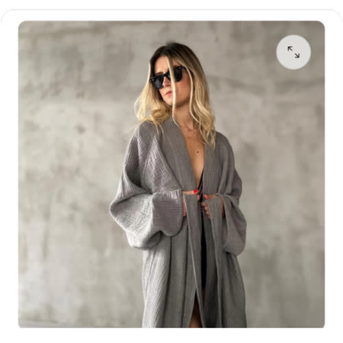 JOY 4 LAYERED KIMONO ROBE TURKISH COTTON | The Loomia