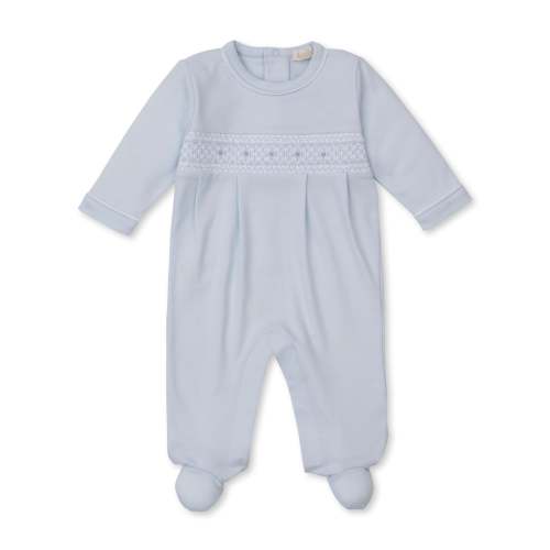 CLB Fall 25 Blue Hand Smocked Footie