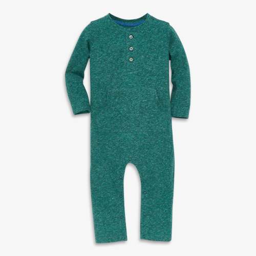Baby heathered henley romper | Primary.com