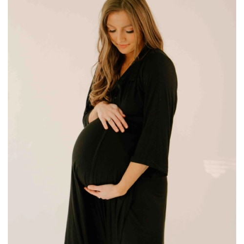 Lila Labor & Postpartum Gown in Black