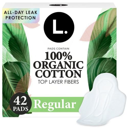 L. Organic Cotton Top Layer Ultra Thin Pads - Regular Absorbency - 42ct