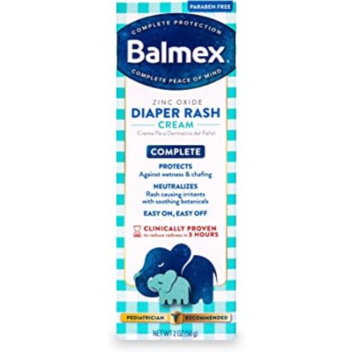 Balmex Complete Protection Baby Diaper Rash Cream with Zinc Oxide + Soothing Botanicals, 2 Ounce