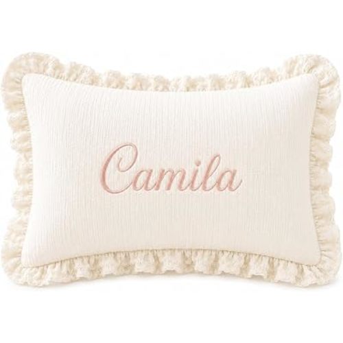 Personalized Monogram Pillow Cover, Custom Embroidered Initials Pillowcase, Custom Text Embroidered Pillow Cover, Nursery Decor Cushion (03)