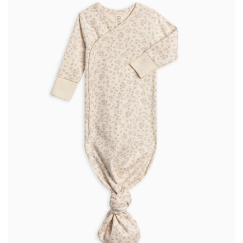 Colored Organics Indy Kimono Gown (0-3 M), Maria Floral / Lilla