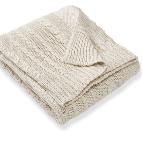 Burt's Bees Baby Infant Blanket, Cable Knit, Made with 100% Soft Breathable Organic Cotton, Nursing Blankets, Machine Wash Baby Newborn Essentials, Size 30 x 40 Inch