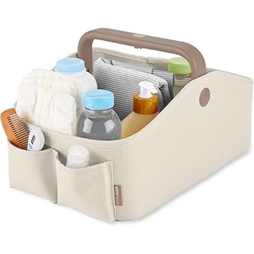 Skip Hop Diaper Caddy Organizer with Touch Sensor Night Light Nursery Style Oat
