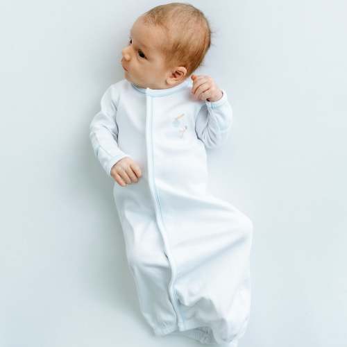 Baby Boy Converter - Pima Cotton Vintage Stork - Blue Embroidered – Magnolia Baby