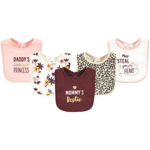 Hudson Baby Infant Girl Cotton Bibs, Mommys Bestie, One Size