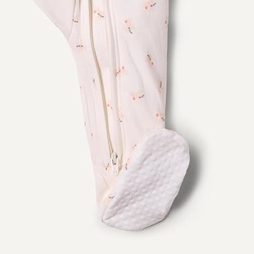 Amazon Essentials x Sofia Grainge Unisex Babies' Cotton Footed Sleep and Play Bodysuit, Pack of 2