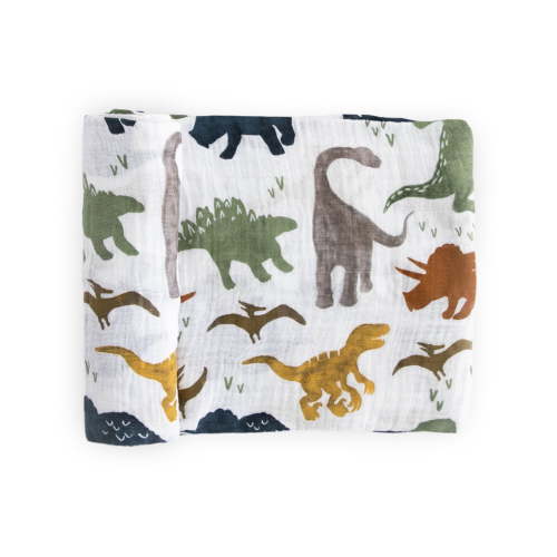 Little Unicorn Swaddle Blanket for Newborns, Toddler Muslin Blanket - Dino Friends