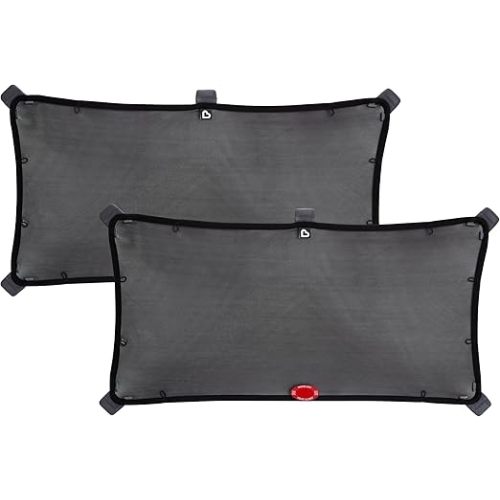 Munchkin Brica Magnetic Stretch-to-Fit Car Window Shades, Black, 2 Pack