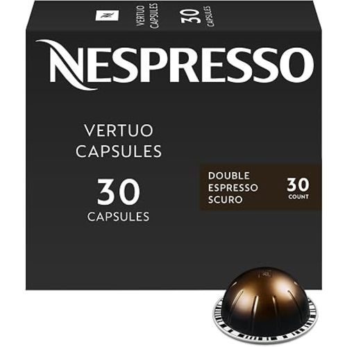 Nespresso Vertuo, Double Espresso Scuro, Dark Roast, 30-Count Espresso Pods