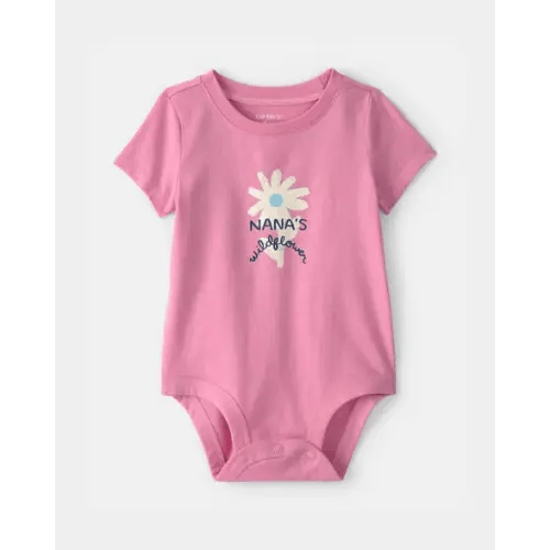 Baby Girl 'Nana's Wildflower' Graphic Bodysuit - Pink | Carter's