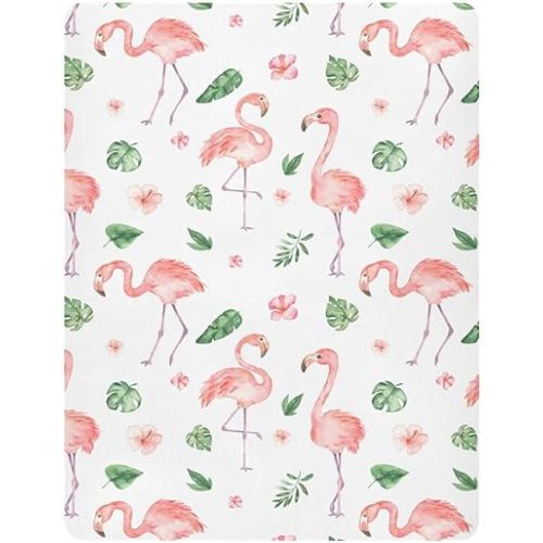Burbuja Flamingos Crib Sheet for Boys Girls, Fitted Crib Sheet 28 x 52 in for Standard Crib & Toddler Bed Mattresses, Soft & Breathable