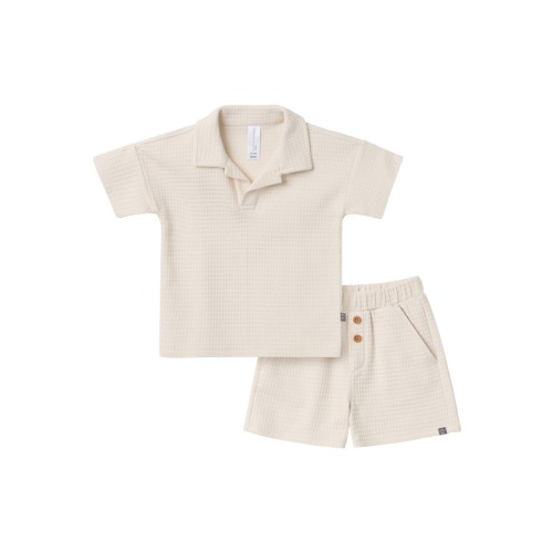 Johnny Collar and Shorts Set