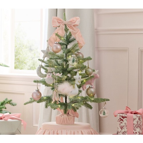 Pink Mini Decorated Light Up Tree