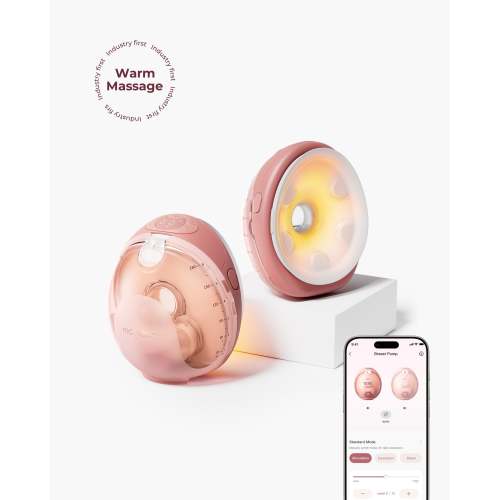 Momcozy W1 Warm-Massage Breast Pump | Wearable, Heated & Cordless