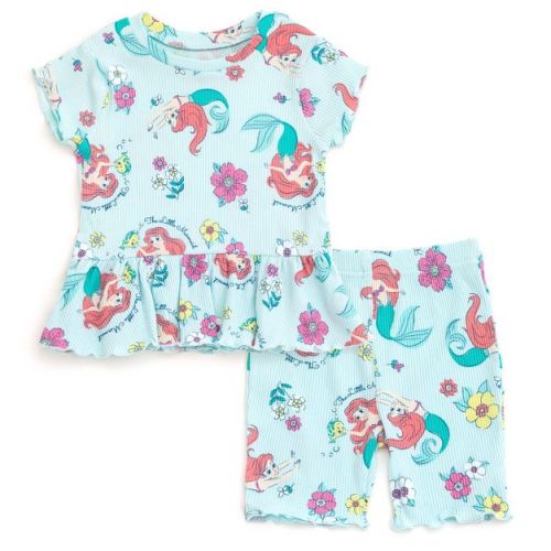 Disney Ribbed Peplum T-Shirt and Bike Shorts Outfit Set Newborn to Infant