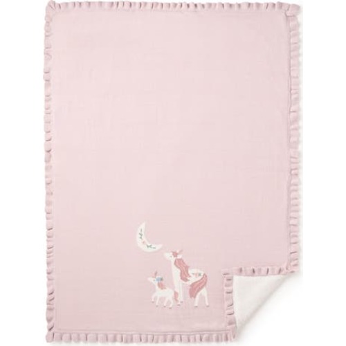 Unicorn Faux Fur & Cotton Knit Blanket, 0-24 M
