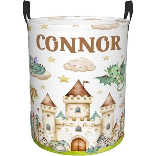 Personalized Dragon Laundry Basket For Baby Kids Boys Girls Adult Custom Hamper Basket With Name For Bathroom Bedrooms Collapsible Baby Laundry Basket, Dirty Clothes Hamper With Handles