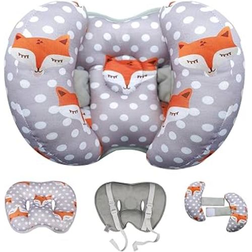KAKIBLIN Baby Head Neck Support Pillow, 2 in 1 Banana Neck Pillow for Baby, Baby Travel Pillow for Stroller Neck Support for Newborn, Adjustable Baby Pillow for Head