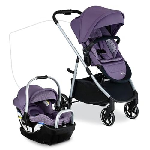 Britax Willow Grove SC Travel System with Alpine Base — Pindot Iris | Car Seat Stroller Combo; Grove Stroller & Willow SC Infant Car Seat; ClickTight; CozyFit Insert; StayClean Fabrics