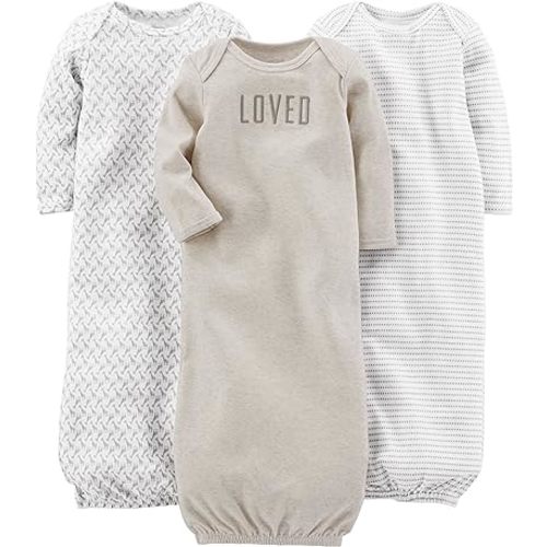 Amazon.com: Simple Joys by Carter's Unisex Babies' Cotton Sleeper Gown, Pack of 3 : Clothing, Shoes & Jewelry