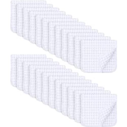 SWEET DOLPHIN 24 Pack Muslin Burp Cloths Large 100% Cotton Hand Washcloths for Baby - Baby Essentials Extra Absorbent and Soft Boys & Girls Milk Spit Up Rags for Newborn Registry - White, 20" X10"