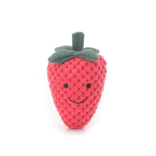 Apricot Lamb Baby Strawberry Soft Rattle Toy, Plush Stuffed Fruit for Newborn Soft Over 0 Months (Strawberry, 4 Inches)