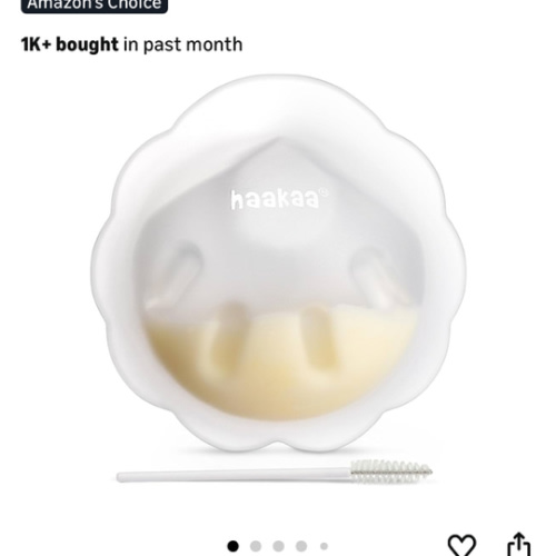 haakaa Petal Soft Silicone Milk Collector丨Discreet Leak-Protection Breast Milk Saver, Reusable Breast Shells Milk Collection Cup for Breastfeeding with Cleaning Brush- 1PC