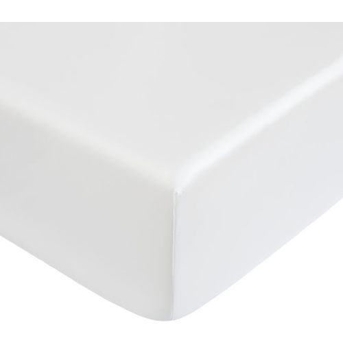 Silk Satin Fitted Crib Sheet, Soft and Silky Fitted Crib Mattress Sheet (52"x28"x8") for Standard Crib and Toddler Mattresses, White