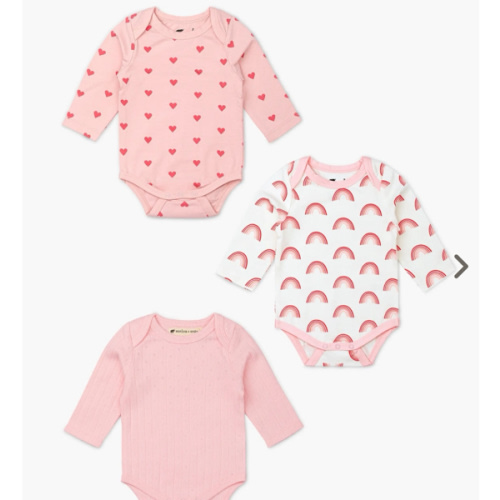 3-Pack Long Sleeve Bodysuits - Organic Baby Clothes - Monica + Andy
