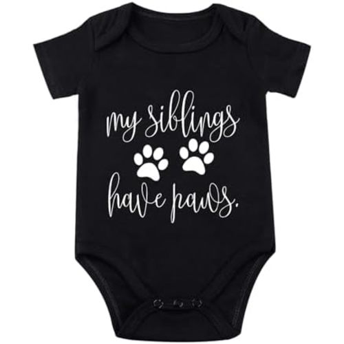 listery My Siblings Have Funny Paws Bodysuit Have Paws Baby Bodysuit Baby Paws Romper Dog Baby Bodysuit