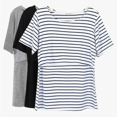Smallshow Women's Maternity Nursing Tops Short Sleeve Breastfeeding Clothes