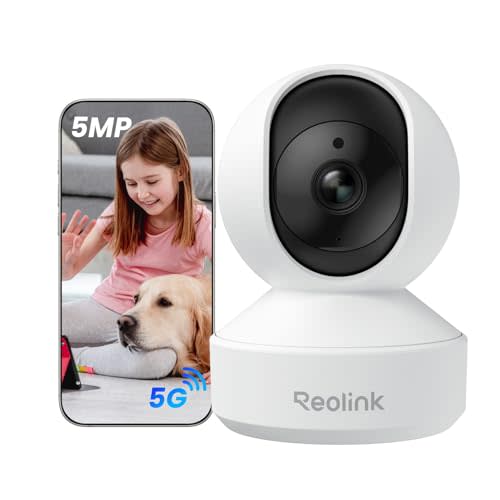 REOLINK E1 Pro 3K Dual-Band Wi-Fi Indoor Camera for Baby & Pet Monitoring | Auto Tracking, 5MP Night Vision Enhanced by F1.6 Aperture, Person/Pet/Baby Crying Detection, 2.4/5GHz Wi-Fi, Two-Way Audio