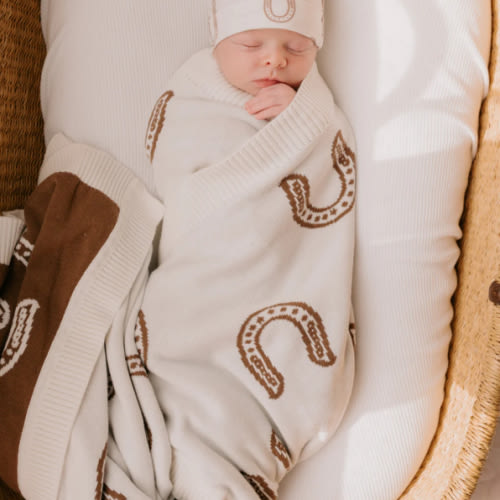 Knit Blanket | Western Horse Shoe – Little and Fern