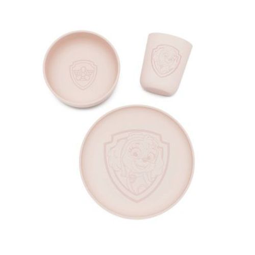 Lalo PAW Patrol 3pc Toddler Mealtime Set Silicone Plate, Bowl, and Cup