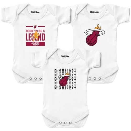 Newborn & Infant Miami Heat Chad & Jake White 3-Pack Bodysuit Set
