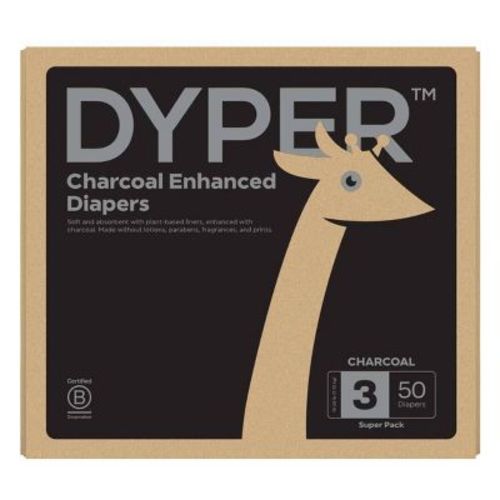 Dyper Disposable Charcoal Enhanced Diapers - Size 3 - 50ct