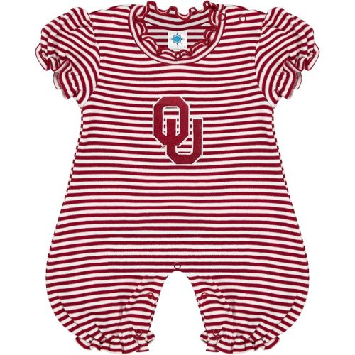 Creative Knitwear College Baby Striped Puff Sleeve Romper - Team Logo, Many Colors, for Girls (Newborn-12 Months)