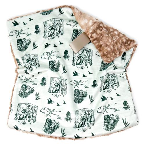 Lovey: Green Boykin Spaniel Toile. Gun Dog. Field Trial. Duck Hunting. Water Fowl. South Carolina. Hunting Baby Gift. Olive. Fawn. Toile.