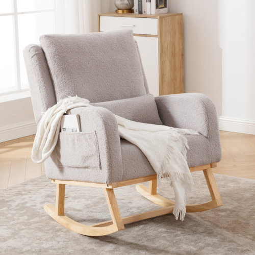 Ebern Designs Discover Our Rocking Chair with Plush Backrest and Supportive Lumbar Pillow – Perfect for Your Relaxation Corner & Reviews | Wayfair