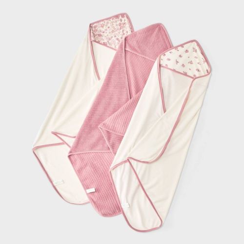 Baby 3pk hooded Bath Towel - Cloud Island™ Pink