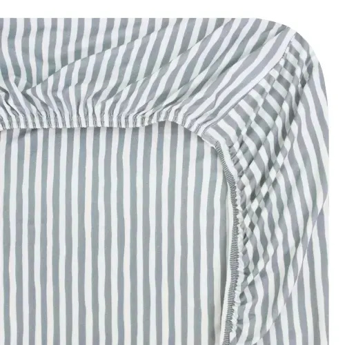 Tatum Crib Sheet Blue and White Stripe