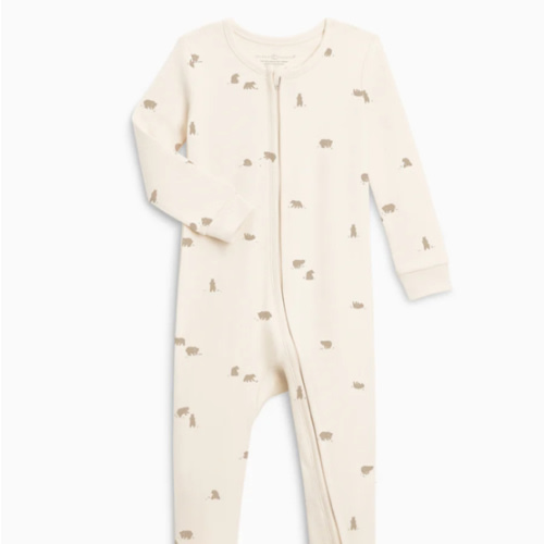 Peyton Zipper Sleeper | Bee / Pewter