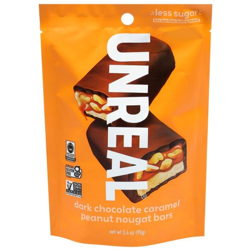 Unreal Dark Chocolate Caramel Peanut Nougat Bars
