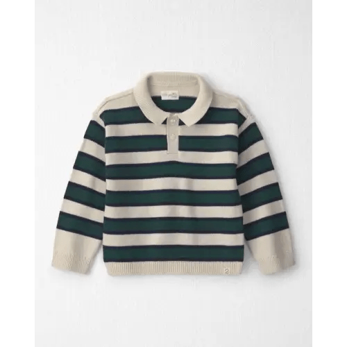 Toddler Boy Organic Cotton Sweater Knit Polo in Stripes - Little Planet | Carter's